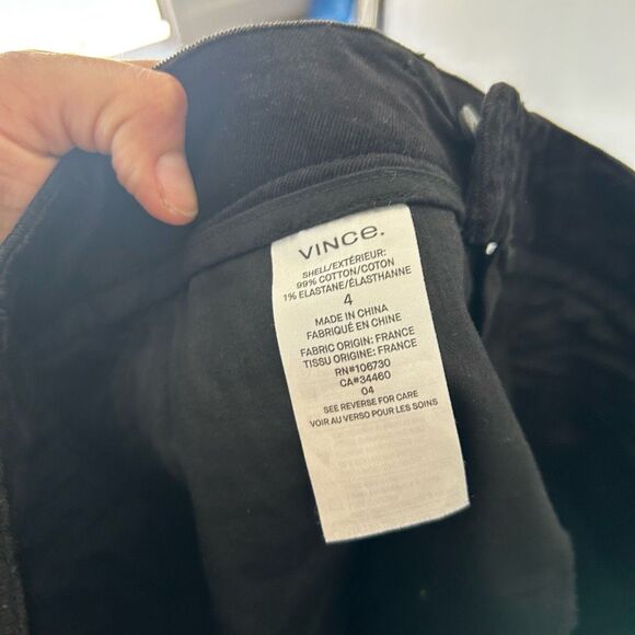 Vince Womens Black Corduroy Cropped Pants Size 4 Classic Neutral Minimalist - Picture 8 of 8